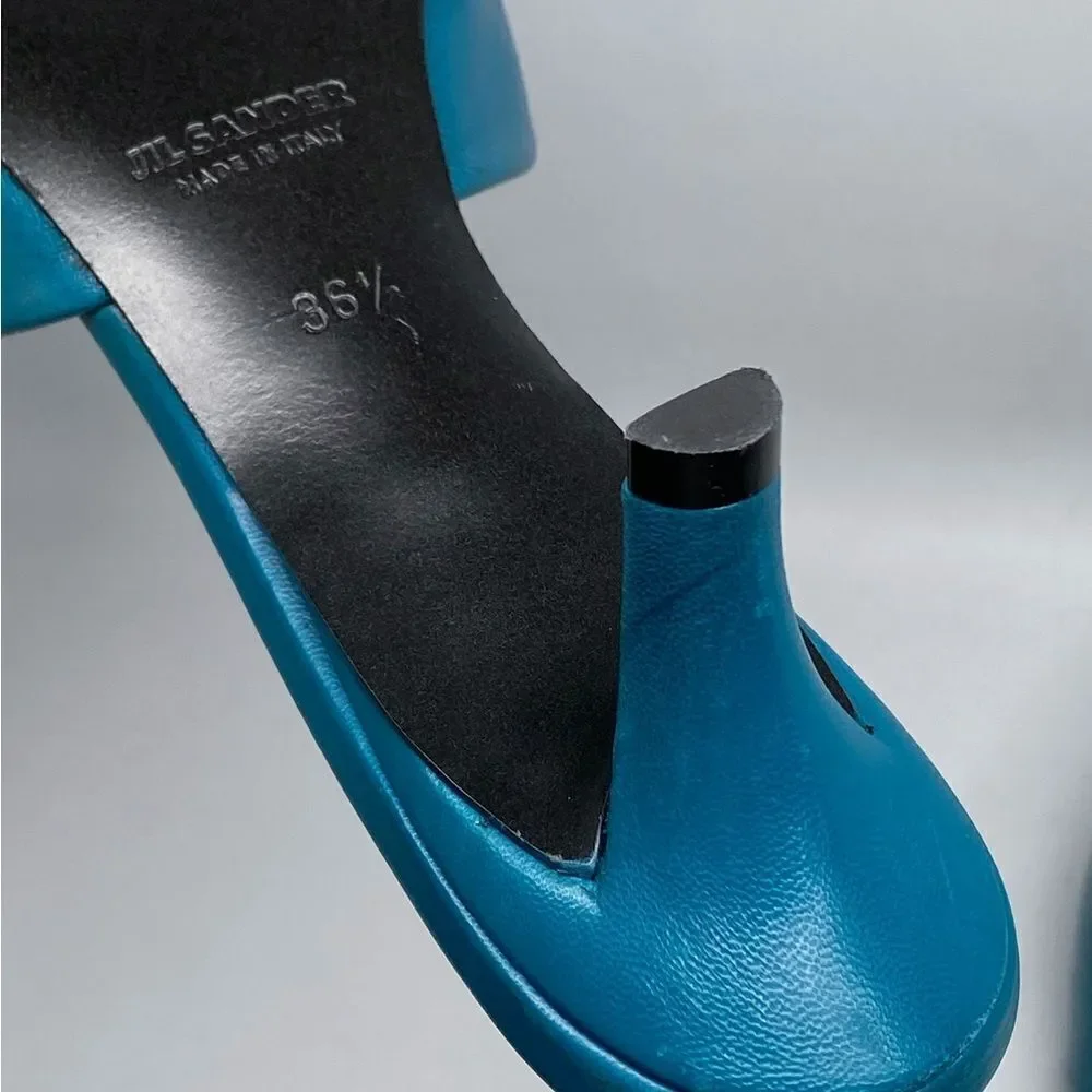 JIL SANDER Square Toe Leather Pumps size 36.5